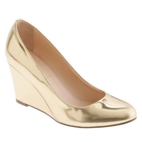 J. Crew Shoes - J. Crew Martina wedge in metallic blush